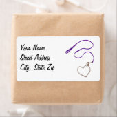 Étiquette Surpentine pourpre et chaîne cardiaque (En situation)