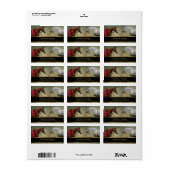 Étiquette Surréaliste deux chevaux peinture.                 (Feuille entière)