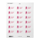 Étiquette Survivant rose au ruban (Feuille entière)