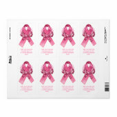 Étiquette Survivant rose au ruban (Feuille entière)