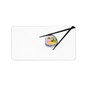 Étiquette Sushi Roll & Chopsticks - Modèle Customisé (Devant)