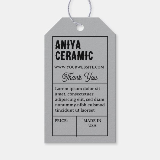 Étiquette Suspendue de Prix de Produit de Typograp (Devant)