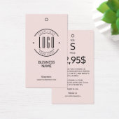 Étiquette suspendue de vêtements rose blush avec l (Bureau)