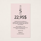 Étiquette suspendue de vêtements rose blush avec l (Dos)