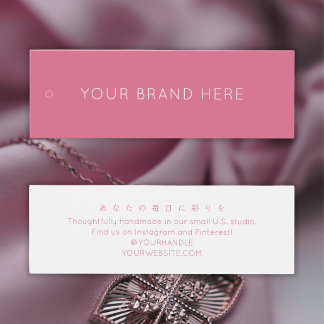 Étiquette Suspendue Simple Rose Pâle pour Marque M