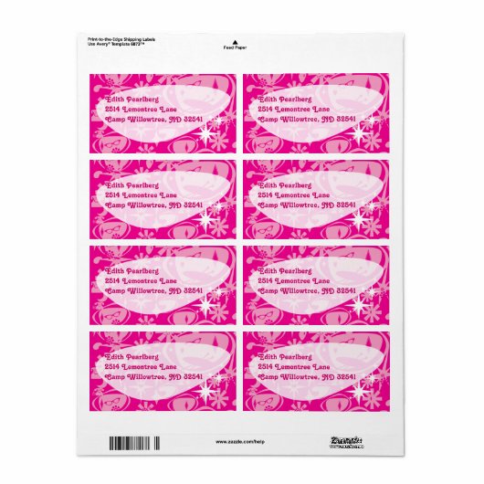 Étiquette Swanky Deluxe Think rose Kistchy Fun (Feuille entière)