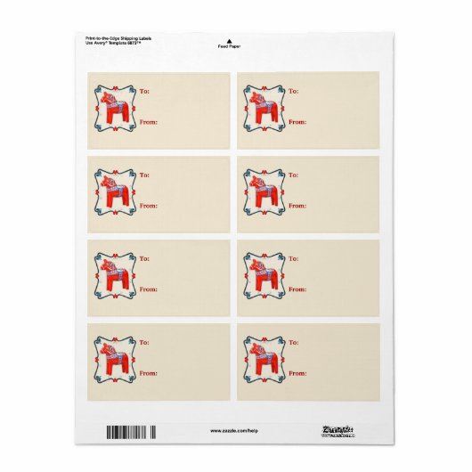 Étiquette Swedish Dala (Feuille entière)