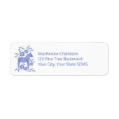 Étiquette Swedish Dala Horse Adresse de retour (Devant)