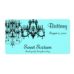 Étiquette Sweet 16, Élégante, Bouteille D'Eau Personnalisée
