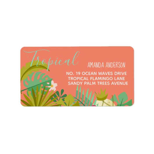 Étiquette Sweet 16 Flamants roses Luau Tropical 16e annivers (Devant)