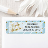 Étiquette Sweet Baby Boy Blue et Gold Confetti (En situation)