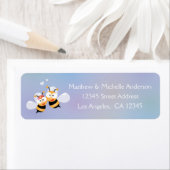 Étiquette Sweet Bumble Bee Couple mignonne Adresse Retour (En situation)