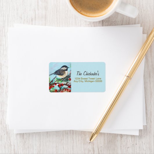 Étiquette Sweet Chickadee Bird Art (En situation)