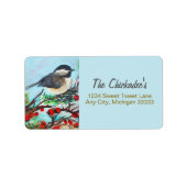 Étiquette Sweet Chickadee Bird Art (Devant)