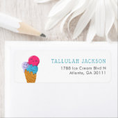 Étiquette Sweet Ice Cream Waffle Cone Adresse de retour (En situation)