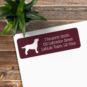 Étiquette Sweet Labrador Silhouette Purple Adresse de retour