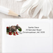 Étiquette Sweet Santa Claus Elephant (En situation)