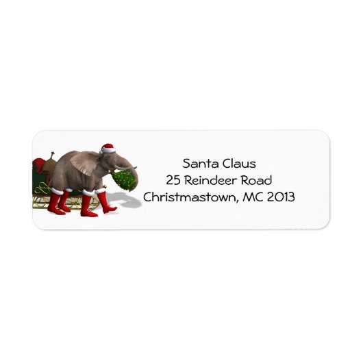 Étiquette Sweet Santa Claus Elephant (Devant)
