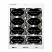 Étiquette Sweet sixteen Argent et noir, Custom, Eau (Feuille entière)