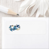 Étiquette Symbol Infinity of Blue Morpho Butterflies (En situation)