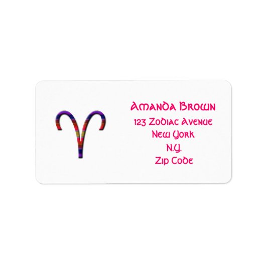 Étiquette SYMBOLE Aries-Zodiac (Devant)