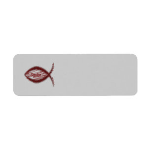 Étiquette Symbole chrétien de poissons de sauveur de Jésus