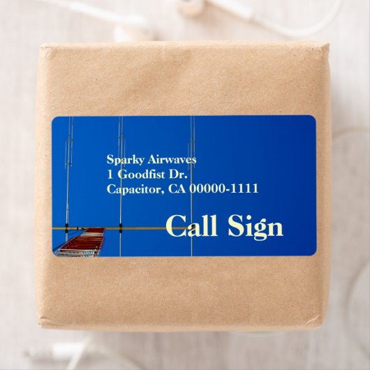 Étiquette Symbole d'appel d'antenne de faisceau radio amateu (En situation)