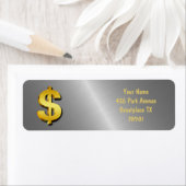 Étiquette Symbole d'argent or Dollar Sparkling (En situation)