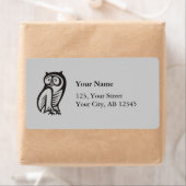 Étiquette Symbole de hibou noir (En situation)