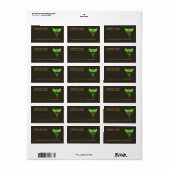 Étiquette Symbole de médecine alternative de Céducée verte B (Feuille entière)