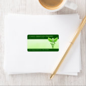 Étiquette Symbole de médecine alternative Light Green Caduce (En situation)