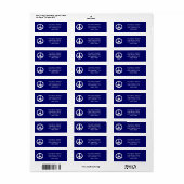 Étiquette Symbole de paix bleu foncé et blanc (Feuille entière)