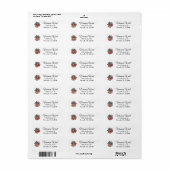 Étiquette SYMBOLE DE PAIX HAUTE Fleur SIGNE Drapeau américai (Feuille entière)