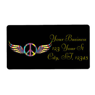 Étiquette Symbole de paix hippie ailé Thunder_Cove