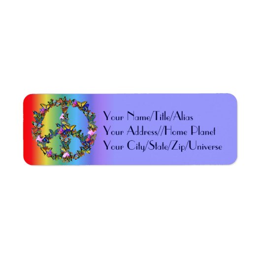 Étiquette Symbole de paix papillon (Devant)