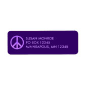 Étiquette Symbole de paix violet et lavande (Devant)