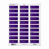 Étiquette Symbole de paix violet et lavande (Feuille entière)
