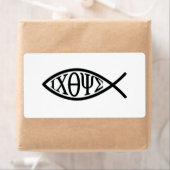 Étiquette Symbole de poisson chrétien ICHTHYS ou ICHTHUS (En situation)