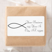 Étiquette Symbole de poisson chrétien Ichthys Thunder_Cove (En situation)