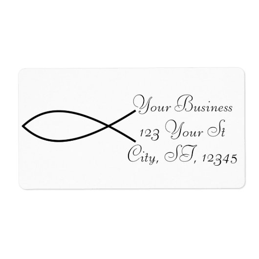 Étiquette Symbole de poisson chrétien Ichthys Thunder_Cove (Devant)