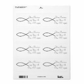 Étiquette Symbole de poisson chrétien Ichthys Thunder_Cove (Feuille entière)