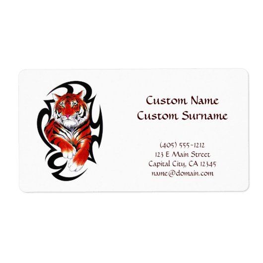 Étiquette Symbole de tatouage de dessin animé cool feral Tig (Devant)