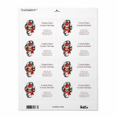 Étiquette Symbole de tatouage de dessin animé cool feral Tig (Feuille entière)