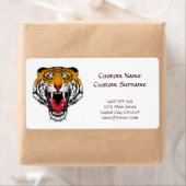 Étiquette symbole de tatouage de dessin animé cool, tigre fe (En situation)