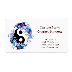 Étiquette Symbole de tatouage de dessin animé cool Yin Yang 