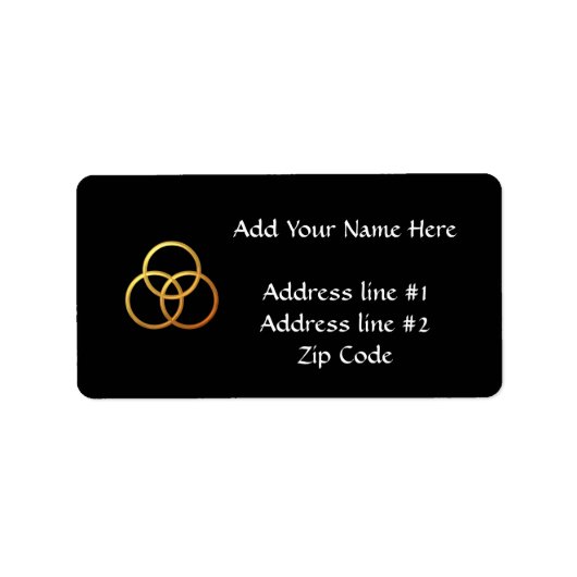 Étiquette Symbole de trinité "3-D" d'or (Devant)