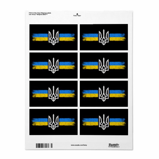 Étiquette SYMBOLE DU Drapeau Ukraine (Feuille entière)