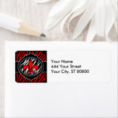 Étiquette symbole du zèbre rouge (En situation)