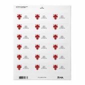 Étiquette Symbole Fleur De Lis rouge foncé (Feuille entière)