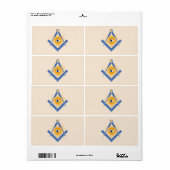 Étiquette Symbole franc-maçonnerie (Feuille entière)